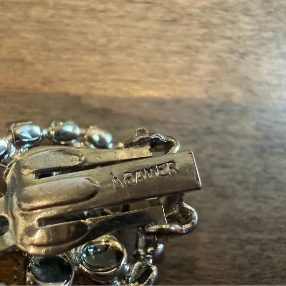 Vintage Kramer Rhinestone Cluster Clip on Earrings - Picture 3 of 4